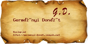 Germányi Donát névjegykártya